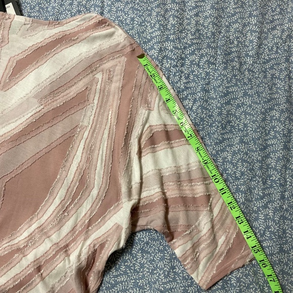 OLIVIA Ruched Criss-Cross Angel Wing Drape Top Large - Picture 7 of 11